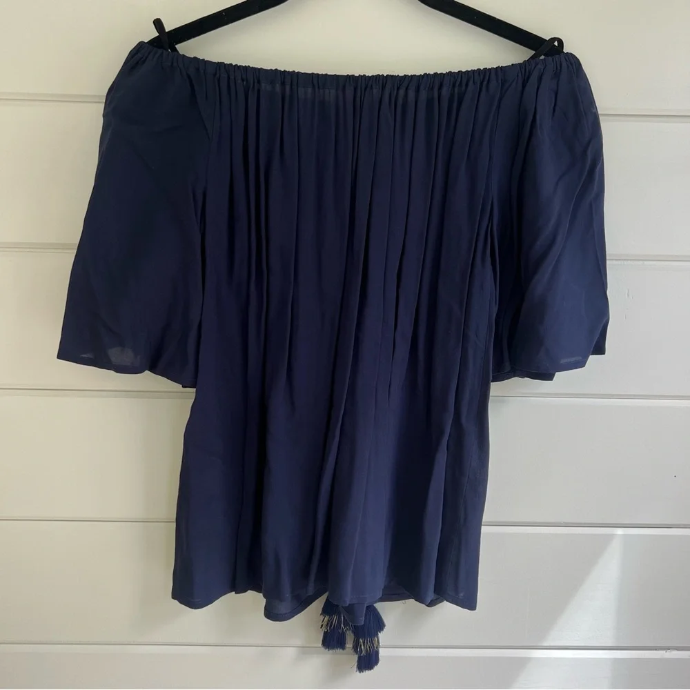 Lily Pulitzer Sain off the shoulder blouse with tassel details - Picture 3 of 6